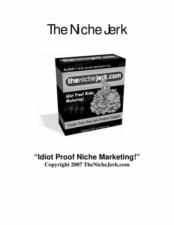 Product picture Niche-jerk !! Complete guide to niche marketing